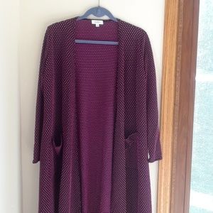 Luluroe Sarah medium black with pink polka dots